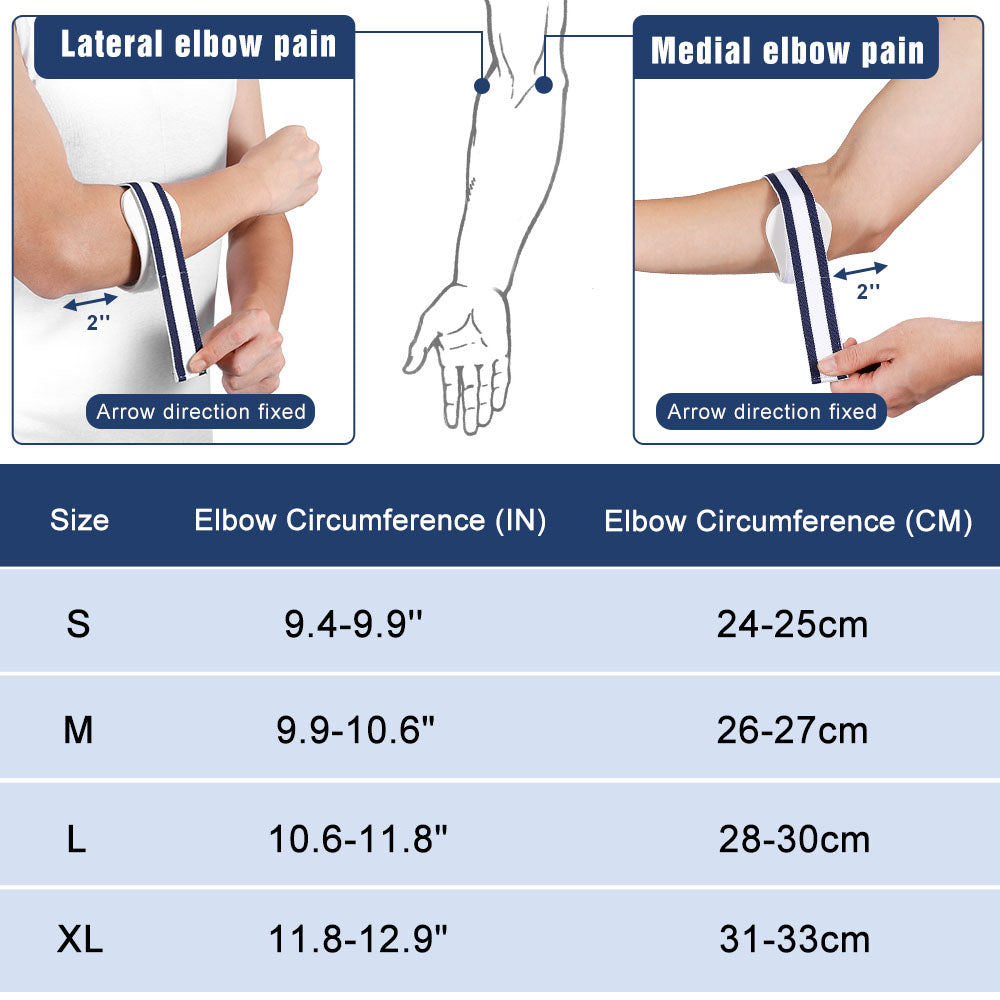 Fivali Adjustable Elbow Strap-EBF083-01-White-Size
