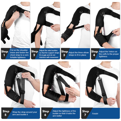 Fivali Shoulder Support Brace-SBF026-01-Black-Wear