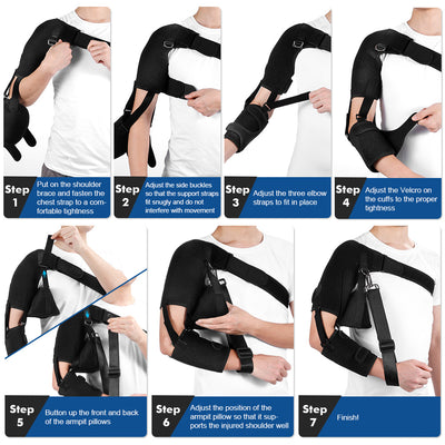 Fivali Shoulder Support Brace-SBF026-01-Black-Wear9